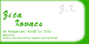 zita kovacs business card